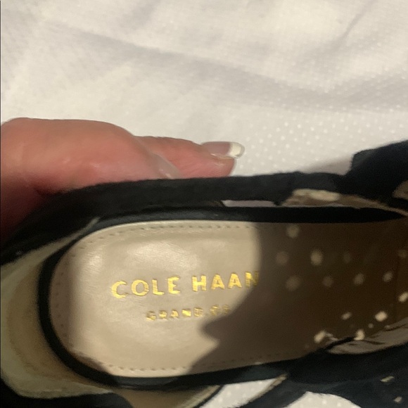Cole Haan Black Heeled Shoes with Intricate Design - Picture 2 of 5